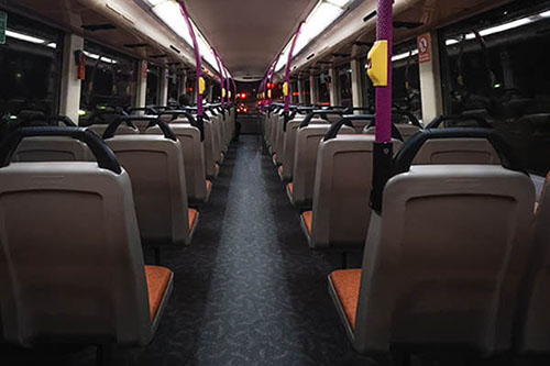 School bus rental interior