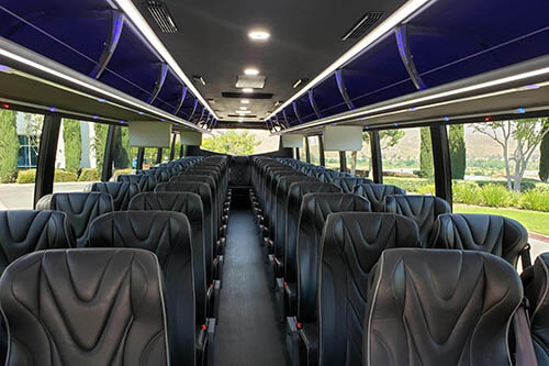 Charter bus leather seats